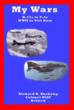 front cover of a blue paperback book with two pictures of airplanes and text