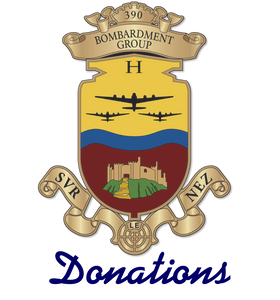 390th Bomb Group logo "Svr le Nez" with the word Donations underneath